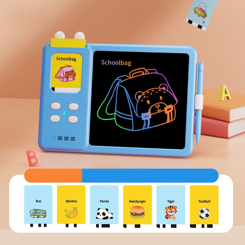 LCD Writing Tablet for Kids with Talking Flash Cards